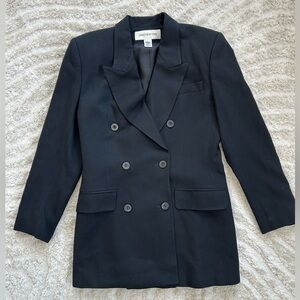 Vtg Jones New York Women's Double-Breasted Black Blazer